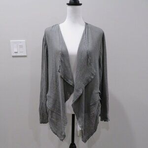 Fenini Gray Knit Open Front Cardigan
